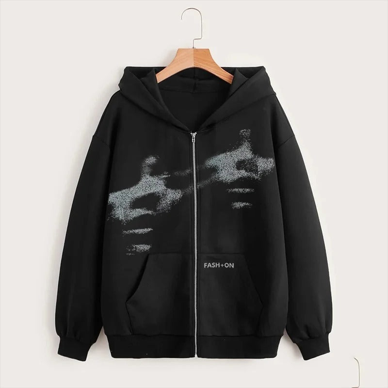 Unisex Face Zip Hoodie